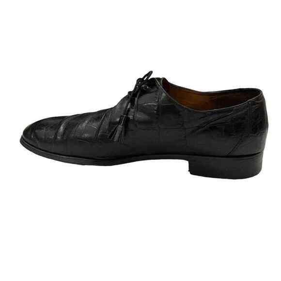 VTG Florsheim Barletta Mens 14D Black Crocodile Alligator Shoes Loafers Leather main image 7